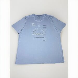 Reebok Speedwick Delta Triangle Work Out L. Grey Blue Tee Shirt Mens Size 2X